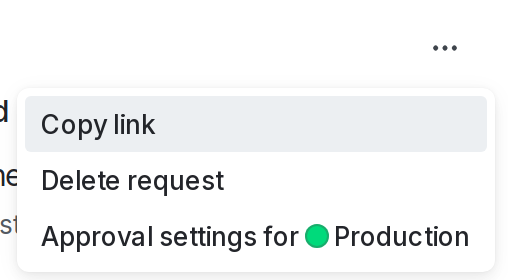 The overflow menu with the "Delete request" option called out.