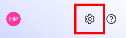 The gear icon in the left sidenav.