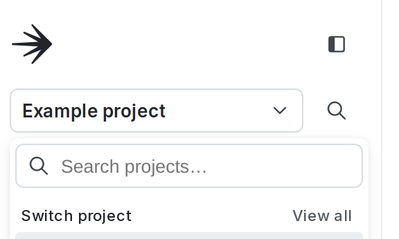 The project menu.