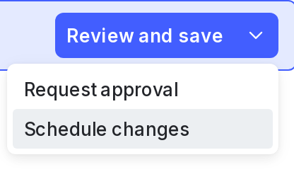 The "Request approval" option below the "Review and save" button.