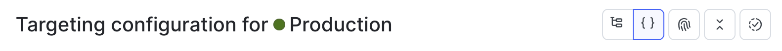 The JSON targeting option on a flag's Targeting tab.