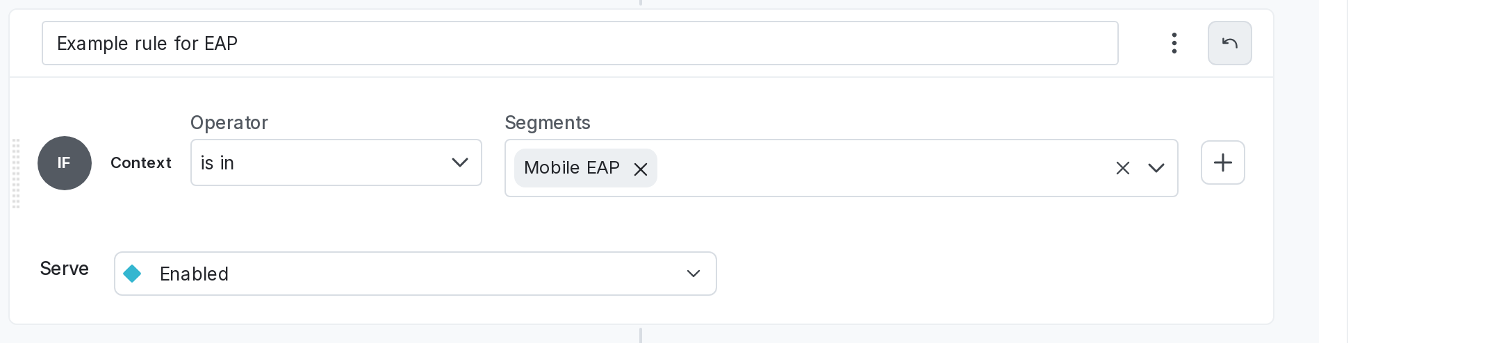 A targeting rule for segments.
