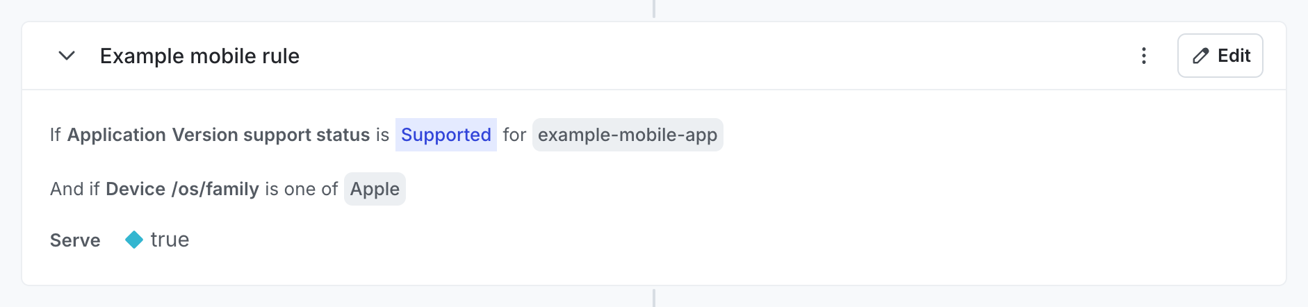 A targeting rule for mobile apps.
